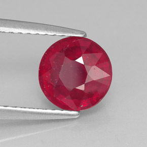Rubí rojo natural de 1,90 ct, corte redondo, SI-I1