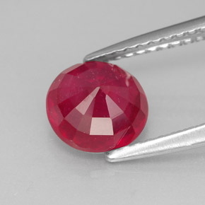 Rubí rojo natural de 1,90 ct, corte redondo, SI-I1
