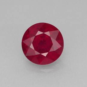 Rubí rojo natural de 1,57 ct, corte redondo, SI