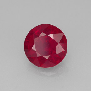 Rubí rojo natural de 1,57 ct, corte redondo, SI