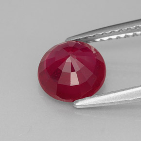 Rubí rojo natural de 1,57 ct, corte redondo, SI