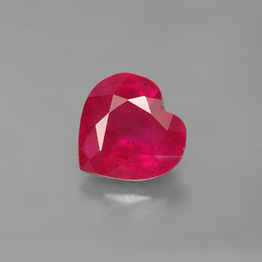 Rubí rojo natural de 3,26 ct, forma de corazón, SI