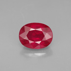 Rubí rojo natural de 2,37 ct, corte óvalo, VS-SI