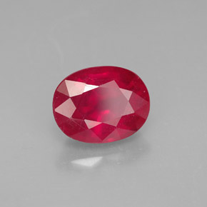 Rubí rojo natural de 2,37 ct, corte óvalo, VS-SI