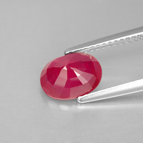 Rubí rojo natural de 2,24 ct, corte óvalo, SI