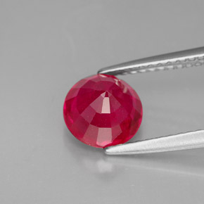 Rubí rojo natural de 2,13 ct, corte redondo, SI