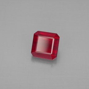 Rubí rojo natural de 1,88 ct, corte esmeralda, SI