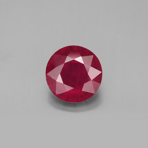 Rubí rojo natural de 3,41 ct, corte redondo, SI