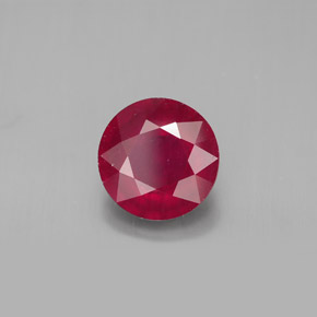Rubí rojo natural de 3,41 ct, corte redondo, SI