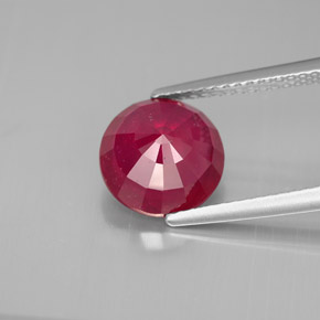 Rubí rojo natural de 3,41 ct, corte redondo, SI