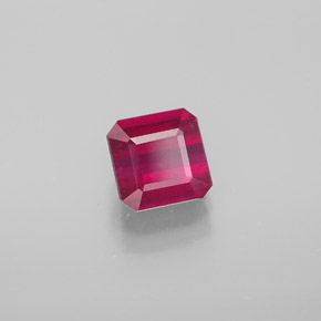 Rubí rojo natural de 1,77 ct, corte esmeralda, SI