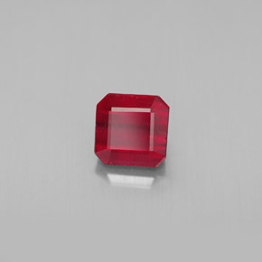 Rubí rojo natural de 1,70 ct, corte esmeralda, SI