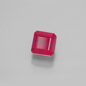 Rubí rojo natural de 1,90 ct, corte esmeralda, SI