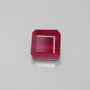 Rubí rojo natural de 1,88 ct, corte esmeralda, SI