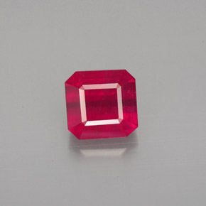 Rubí rojo natural de 1,56 ct, corte esmeralda, SI