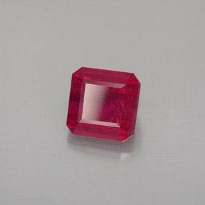 Rubí rojo natural de 1,72 ct, corte esmeralda, SI