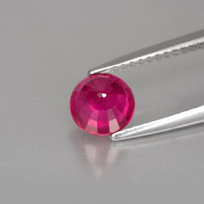 Rubí rojo natural de 1,19 ct, corte redondo, SI