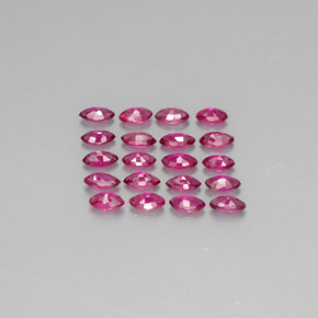 Gemas de rubí rojo natural de  ct, marquesa, VS-SI