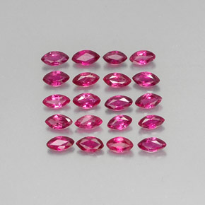 Gemas de rubí rojo natural de  ct, marquesa, VS-SI