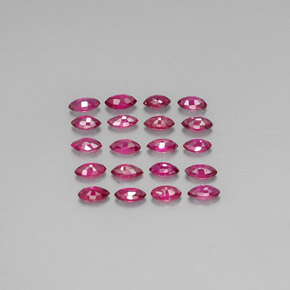 Gemas de rubí rojo natural de  ct, marquesa, VS-SI