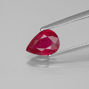 Rubí rojo natural de 1,07 ct, en forma de pera, SI