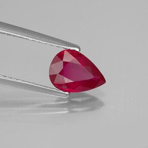 Rubí rojo natural de 1,07 ct, en forma de pera, SI