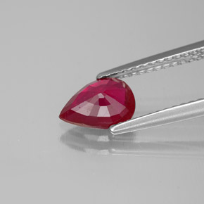 Rubí rojo natural de 1,07 ct, en forma de pera, SI