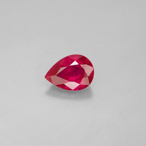 Rubí rojo natural de 1,44 ct, en forma de pera, SI