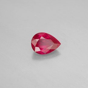 Rubí rojo natural de 1,44 ct, en forma de pera, SI