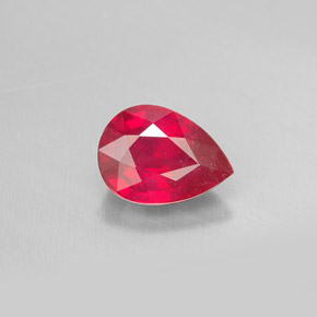 Rubí rojo natural de 1,67 ct, en forma de pera, SI