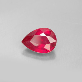 Rubí rojo natural de 1,67 ct, en forma de pera, SI