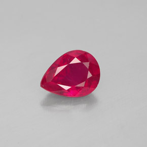 Rubí rojo natural de 1,47 ct, en forma de pera, SI