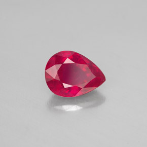 Rubí rojo natural de 1,47 ct, en forma de pera, SI