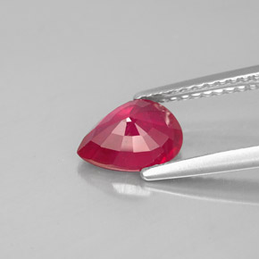 Rubí rojo natural de 1,47 ct, en forma de pera, SI