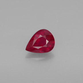 Rubí rojo natural de 1,58 ct, en forma de pera, VS-SI