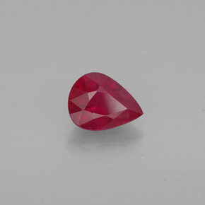 Rubí rojo natural de 1,58 ct, en forma de pera, VS-SI