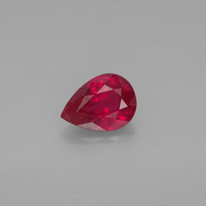 Rubí rojo natural de 1,28 ct, en forma de pera, SI