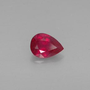 Rubí rojo natural de 1,28 ct, en forma de pera, SI
