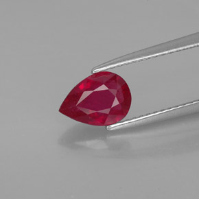Rubí rojo natural de 1,37 ct, en forma de pera, SI