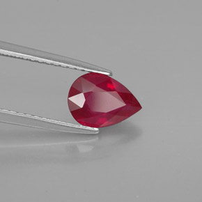 Rubí rojo natural de 1,37 ct, en forma de pera, SI
