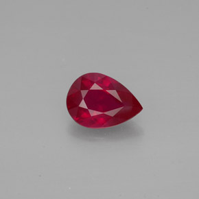 Rubí rojo natural de 1,45 ct, en forma de pera, VS-SI