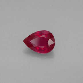 Rubí rojo natural de 1,45 ct, en forma de pera, VS-SI