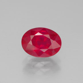 Rubí rojo natural de 1,47 ct, corte óvalo, SI