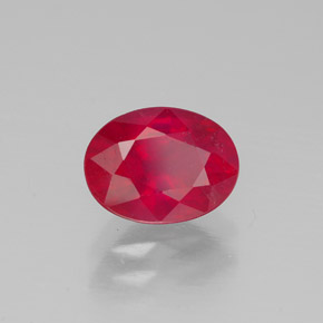 Rubí rojo natural de 1,47 ct, corte óvalo, SI