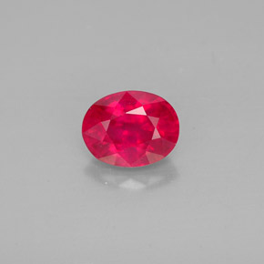 Rubí rojo natural de 1,75 ct, corte óvalo, SI