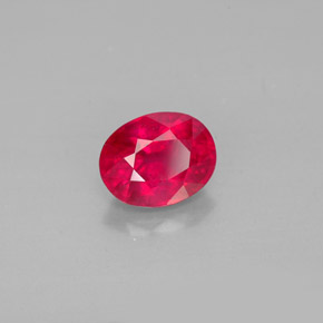 Rubí rojo natural de 1,75 ct, corte óvalo, SI