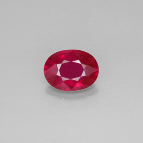 Rubí rojo natural de 1,66 ct, corte óvalo, SI
