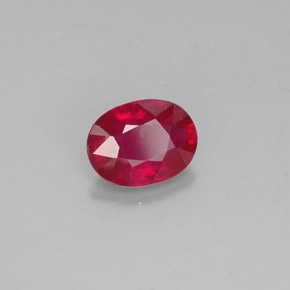 Rubí rojo natural de 1,66 ct, corte óvalo, SI
