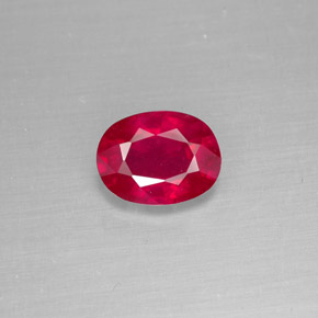 Rubí rojo natural de 1,62 ct, corte óvalo, SI