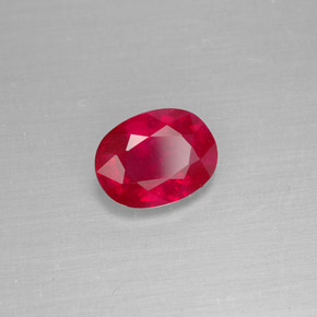 Rubí rojo natural de 1,62 ct, corte óvalo, SI